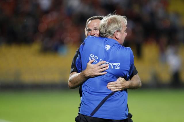 Metz - Sedan, Coupe de la Ligue  : Albert Cartier et José Jeunechamps : tout simplement heureux!