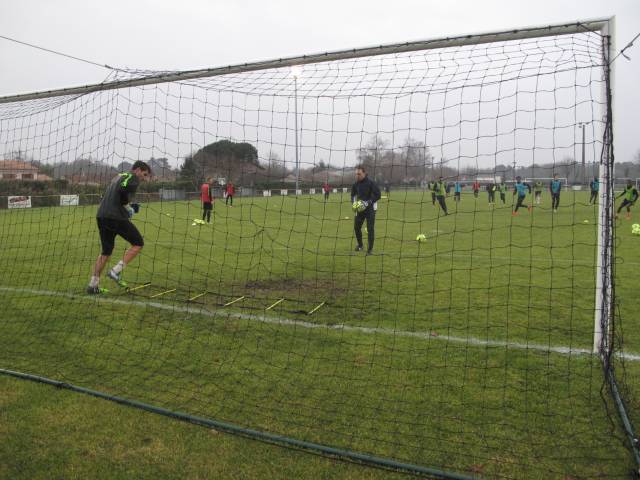 Stage hivernal au Pian-Medoc, première journée  : Johann Carrasso et Christophe Marichez