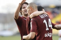 Metz - Laval, Ligue 2, 20ème journée  : Romain Brégerie et Rudy Gestede