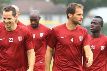 Amnéville-Metz, match amical   : Kevin Lejeune et Sylvain Marchal à l\'échauffement